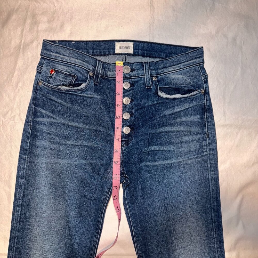 Hudson Jodi High Rise Flare Jeans – Size 28 Long – Button Front – 32” Inseam - Picture 6 of 12